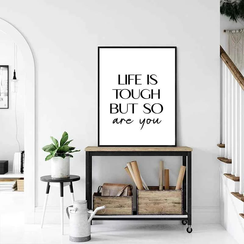 Nordic Inspirational Quotes Posters Modern Cursive Verse Wall Art Canvas Paintings Mural Decor for Living Room Office Decoration