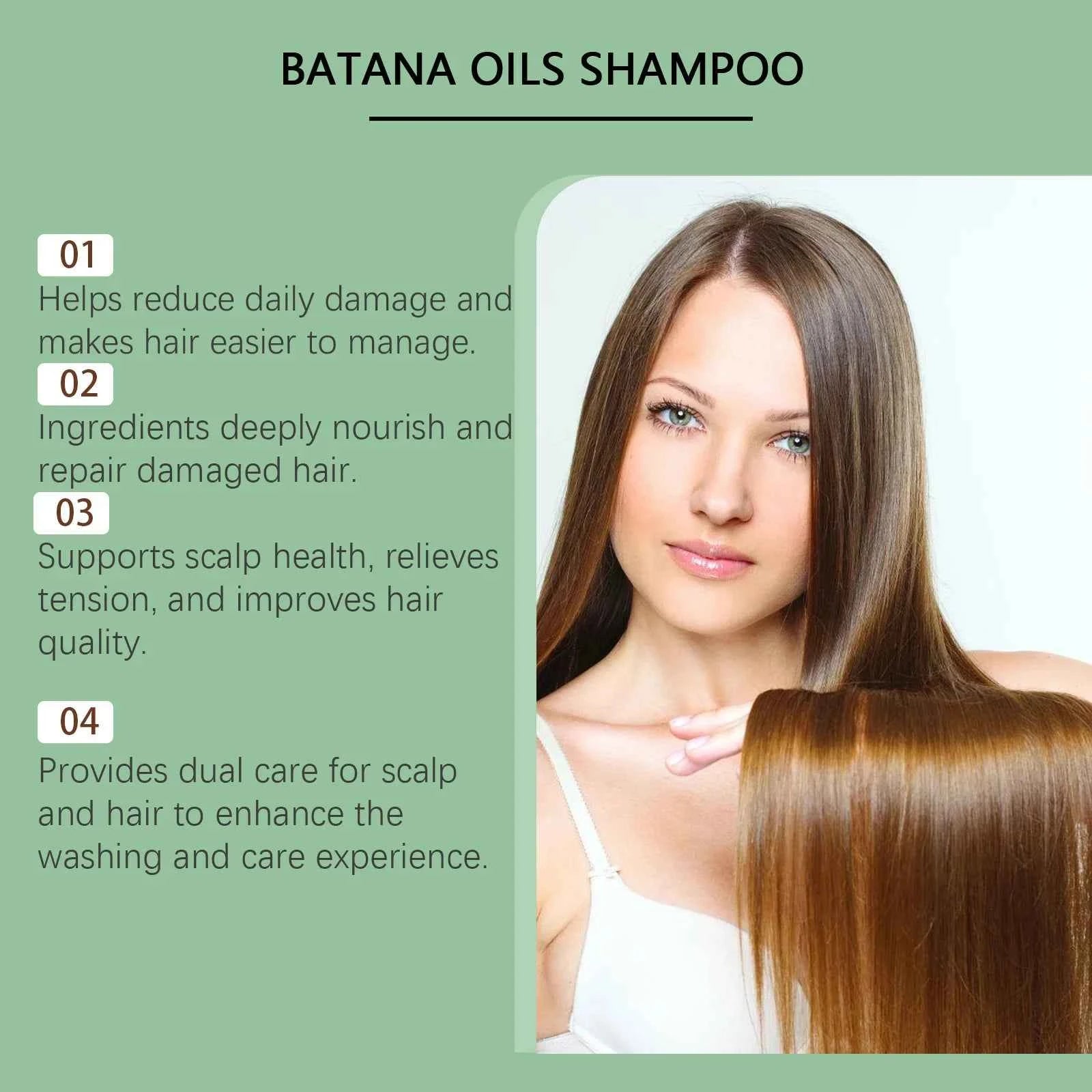 Organic Batana Oil Shampoo Soothing Scalp Intense Repair Batana Nourishing Shampoo with Rosemary Extract for All Hair Types