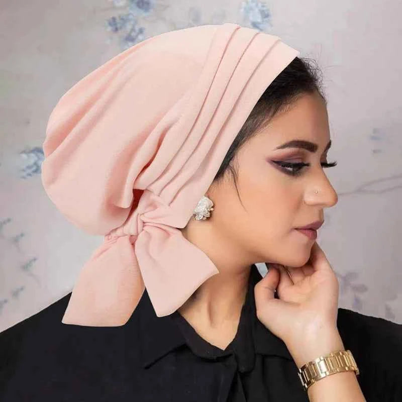 Muslim Women Stretch Turban Hijab Underscarf Cancer Chemo Caps Hat Head Scarves