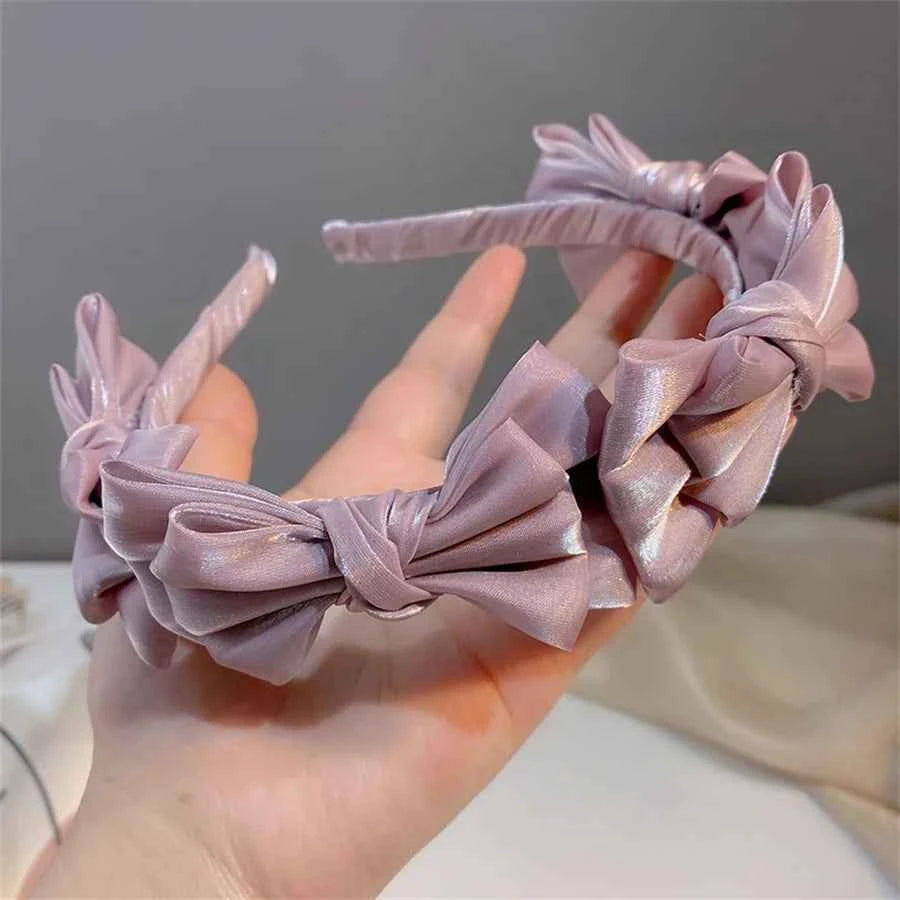 New Temperamen Headwear Hair Accessories Spring Summer Mesh Silk Hairband Korean Style Hairband Women Headband Bow Hair Hoop