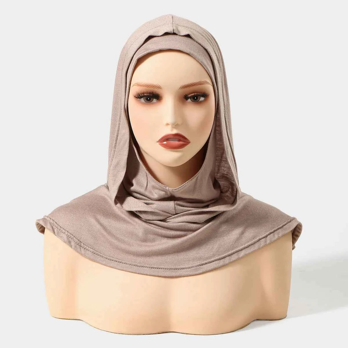 Ramadan New Jersey Hijab Caps for Muslim Women UnderCap Instant Hijab Inner Cap Stretch Turban Hood And Matching Headband In One