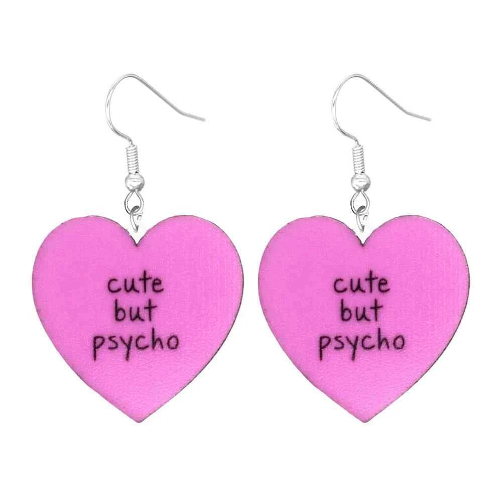 Cartoon earrings, acrylic cute, funny stop, road signs, warning signs, aliens