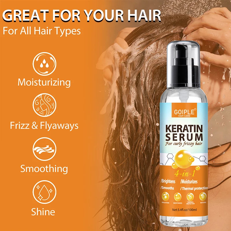 Keratin Protein Serum Repair Damaged Treatment Smooth Moisturize Curly Thermal Protector for Hair Care Conditioner Essence Oil