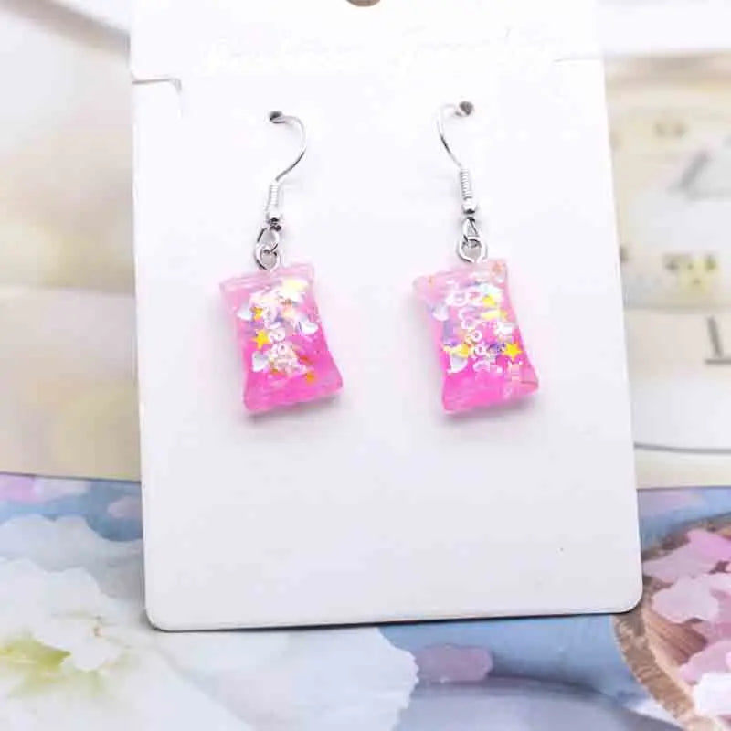 Earring For Women Resin Handmade Cute Animals Ice Cream Drinks Candy Fruits Pissa Drop Earrings Funny Gift