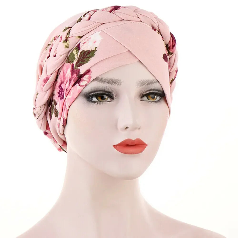 Women Muslim Braid Turban Hat for Cancer Chemo Hair Loss Cover Beanie Bonnets - Stylish and Comfortable