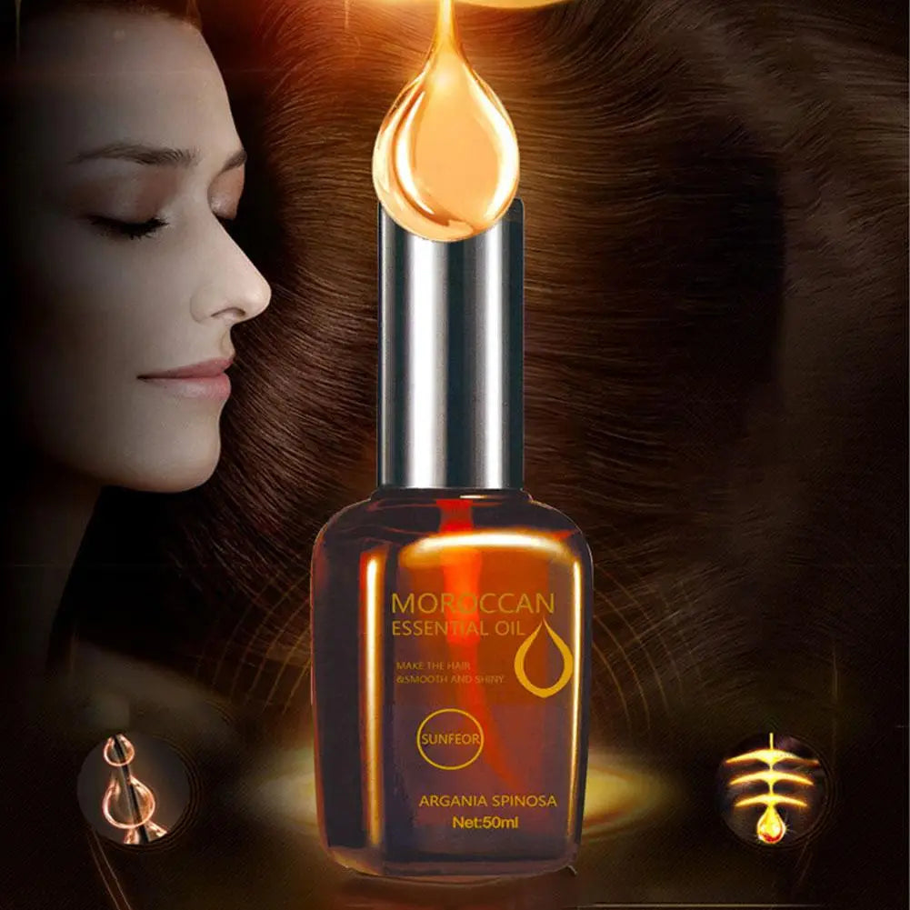 Moroccan Argan Oil Leave-In Treatment 50ml Anti-Frizz Hydrating Smoothing Hair Mask for Damaged Salon Care, Repair Dryness Split - NamafadStore