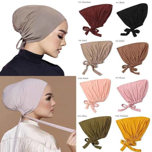 New Soft Modal Muslim Turban Hat Inner Hijab Caps  Islamic Underscarf Bonnet India Hat Female Headwrap Turbante Mujer