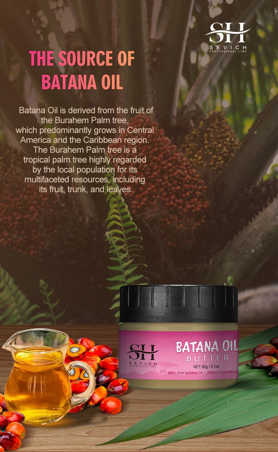 Natural 100% Pure Batana Oil For Hair Growth Batana Oil Butter Hair Mask From Honduras Hair Loss Treatment For Black Men & Women - NamafadStore