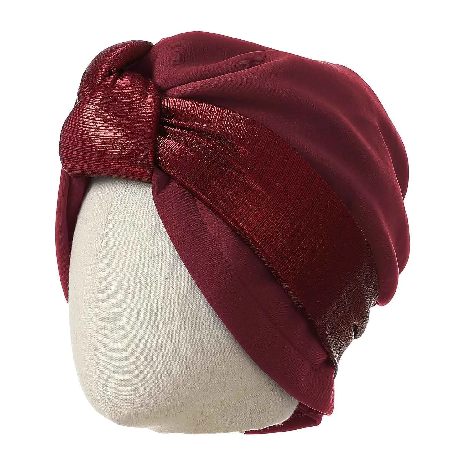 Women’s Bonnet Turban Cap – Folded Bud Headscarf with Lace Edge, Casual & Versatile Cross Hat