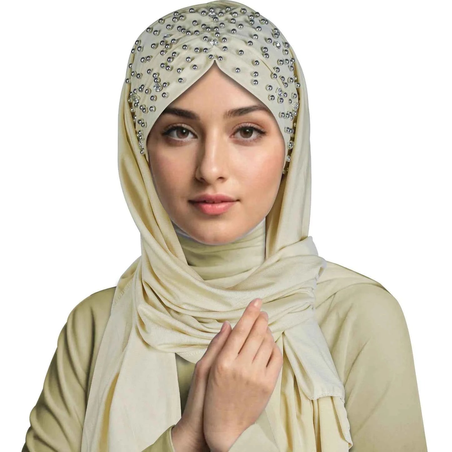 Instant Hijabs Hijab Scarf With Diamonds Jersey Caps Bonnet Brand Design Muslim Scarf Plain Pull On Ready Wear Wrap Head Cover