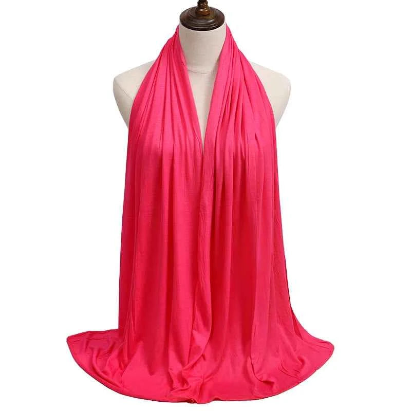 New Jersey Womens Muslim Ramadan Fashion Modal Cotton Jersey Hijab Womens High Quality Solid Color Soft Hijab Long African Scarf