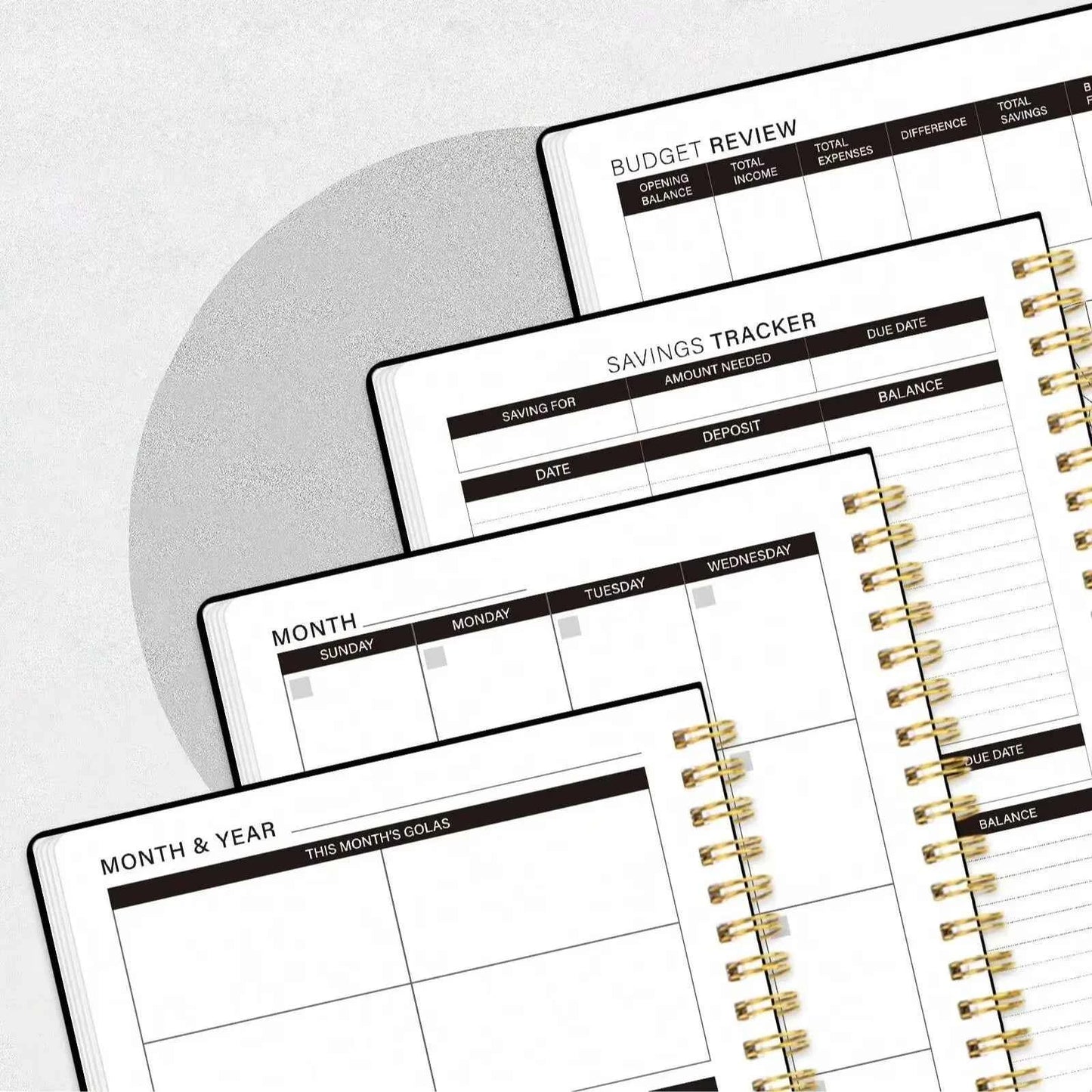 A5 Budget Planner, Undated Monthly Budget Book, Expense Tracker, Savings Journal, Spiral Finance Notebook