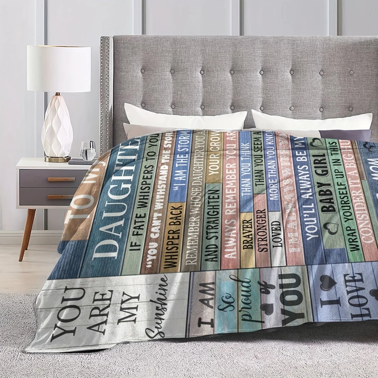Daughter Gift Blanket – Cute Printed Soft Throw for Birthday, Sofa & Bed