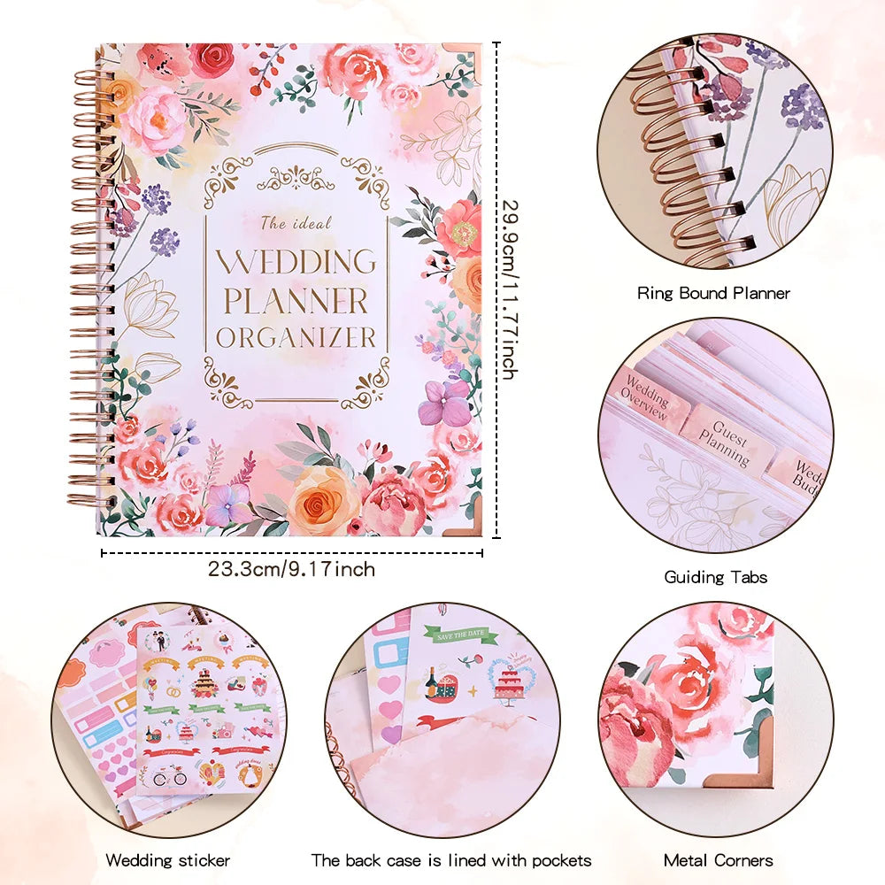 132Pages Your Perfect Day Wedding Planner for Bride Wedding Planning Journal And Organizer Planner Included Wedding Budget Tips