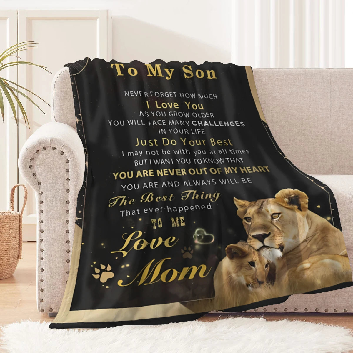 Blanket from Mom & Dad to Son – Soft Flannel Graduation & Birthday Gift
