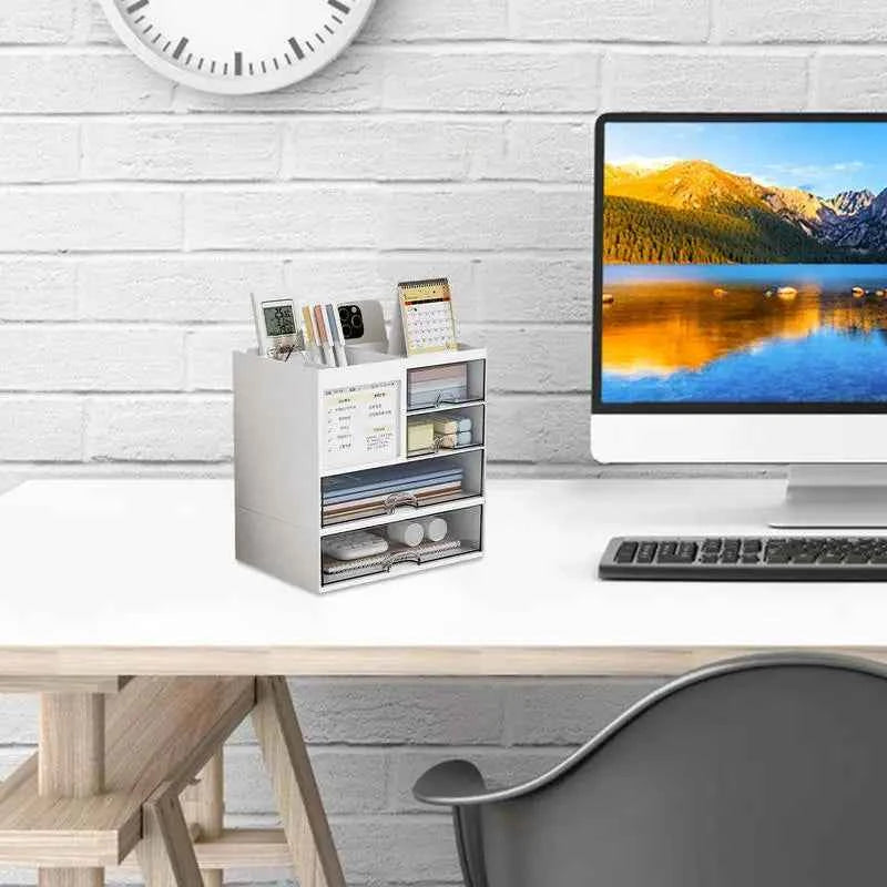 Stationary Organizer For Desk Stationery Holder Desk Makeup Organizer Storage Box Stationery Accessories Pen Organizer