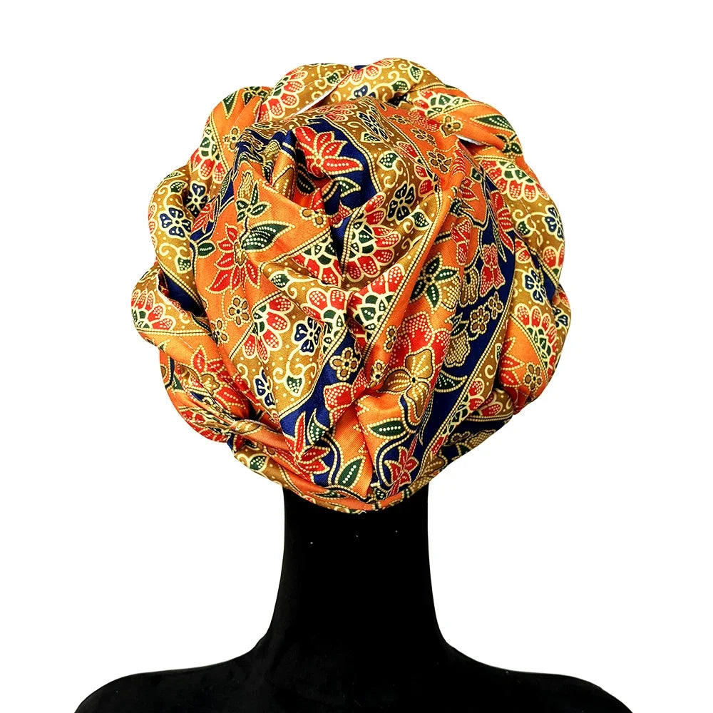 2024 New African Women Turban Cap Big Braid Head Wraps Cover Bonnet Beanie Female Headtie Hair Loss Chemo Cap Arab - NamafadStore