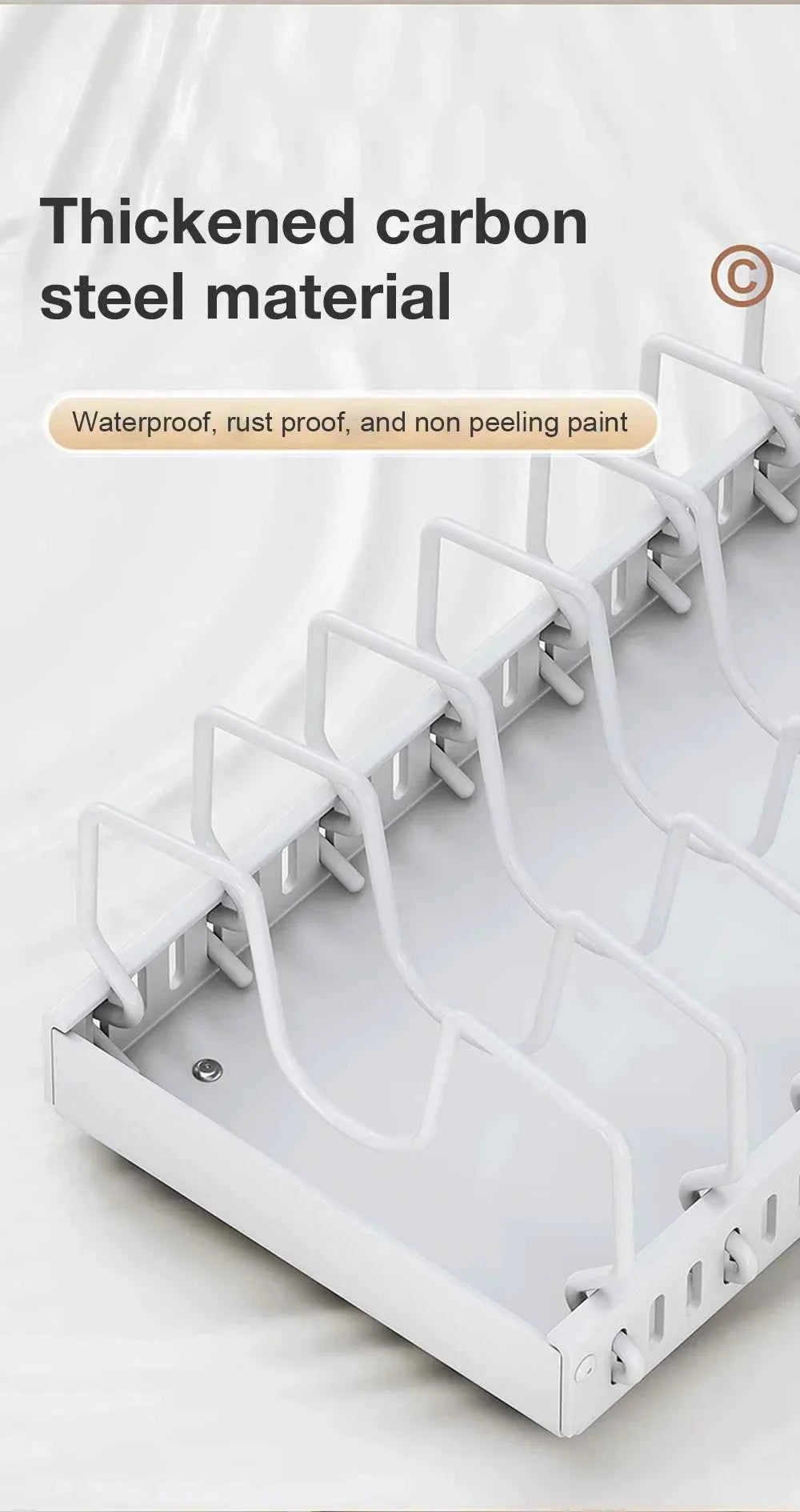 1Pc Kitchen Multifunctional Organizer Pull Out for Pots/Pans Sliding Lid Holder Spice Rack & Dish Drying Racks Drawer Organizer