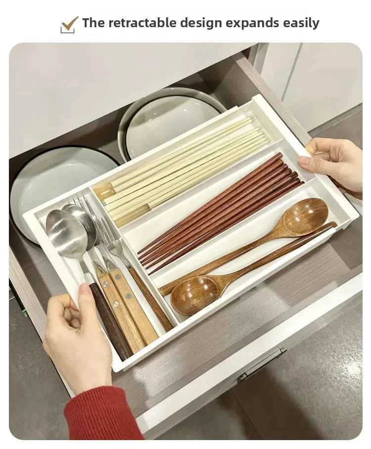 Silverware Drawer Organizer Expandable Cutlery Organizer Utensil Tray for Kitchen Adjustable Flatware Tray Cutlery Holder