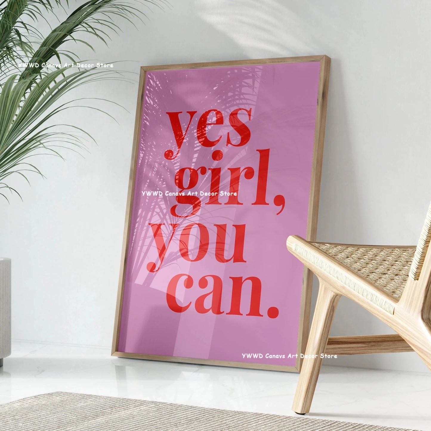 Yes, Girls, You Can Be Sure That Canvas Posters Take Care Groovy Typography Pink Aesthetics Wall Art Printing Modern Home Decor