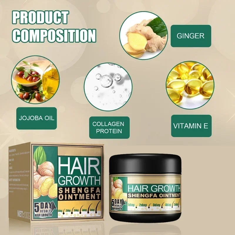 30g Ginger Hair Care Cream To Promote Hair Growth Relieving Hair Loss Scalp Massage Stimulate Hair Follicle Smoothing Care - NamafadStore
