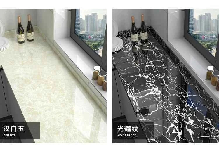 10M x 80CM Marble Self Adhesive Wallpaper Waterproof Oil Proof Kitchen Stickers Thermostability Decorative Film Home Decor