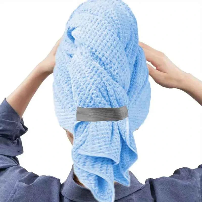 Large Size Hair Turban Microfiber Quick Dry Hair Towel Wrap with Elastic Band Soft & Absorbent Turbie Twist Hair Towel