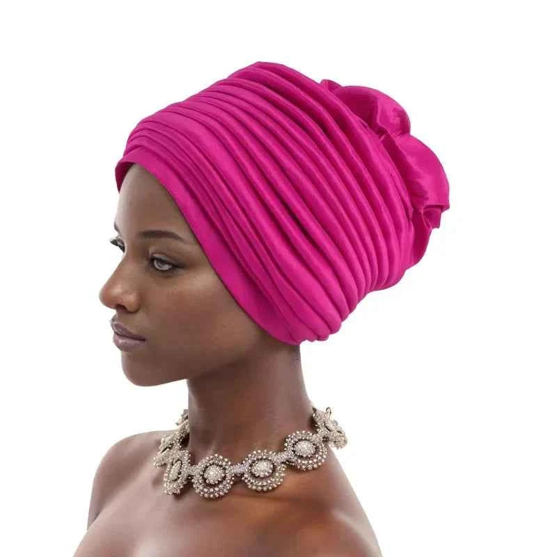 Elegant African Women’s Turban Cap – Ready-to-Wear Wedding & Party Headtie