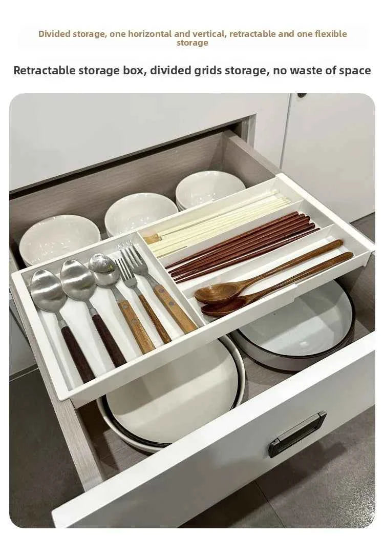 Silverware Drawer Organizer Expandable Cutlery Organizer Utensil Tray for Kitchen Adjustable Flatware Tray Cutlery Holder