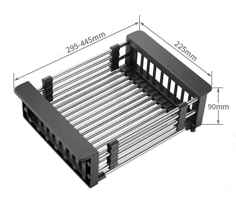 Adjustable Drain Rack Stainless Steel Sink Drain Rack Fruit Vegetable Drain Basket Kitchen Retractable Drying Rack