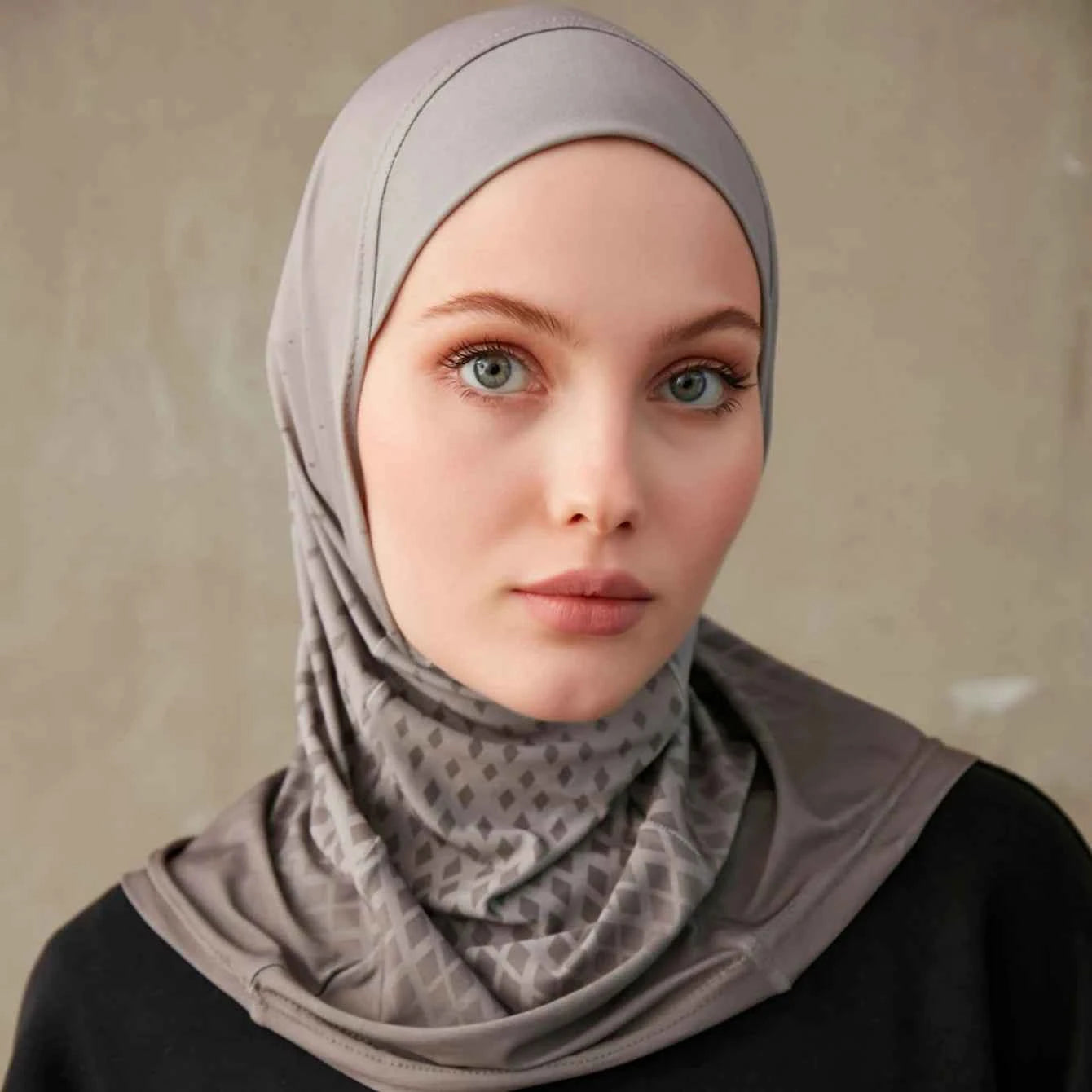 Sporty Muslim Inner Hijab Women Geometric Printing Pattern Instant Turban For Ladies Head Wrap Headband Header Model