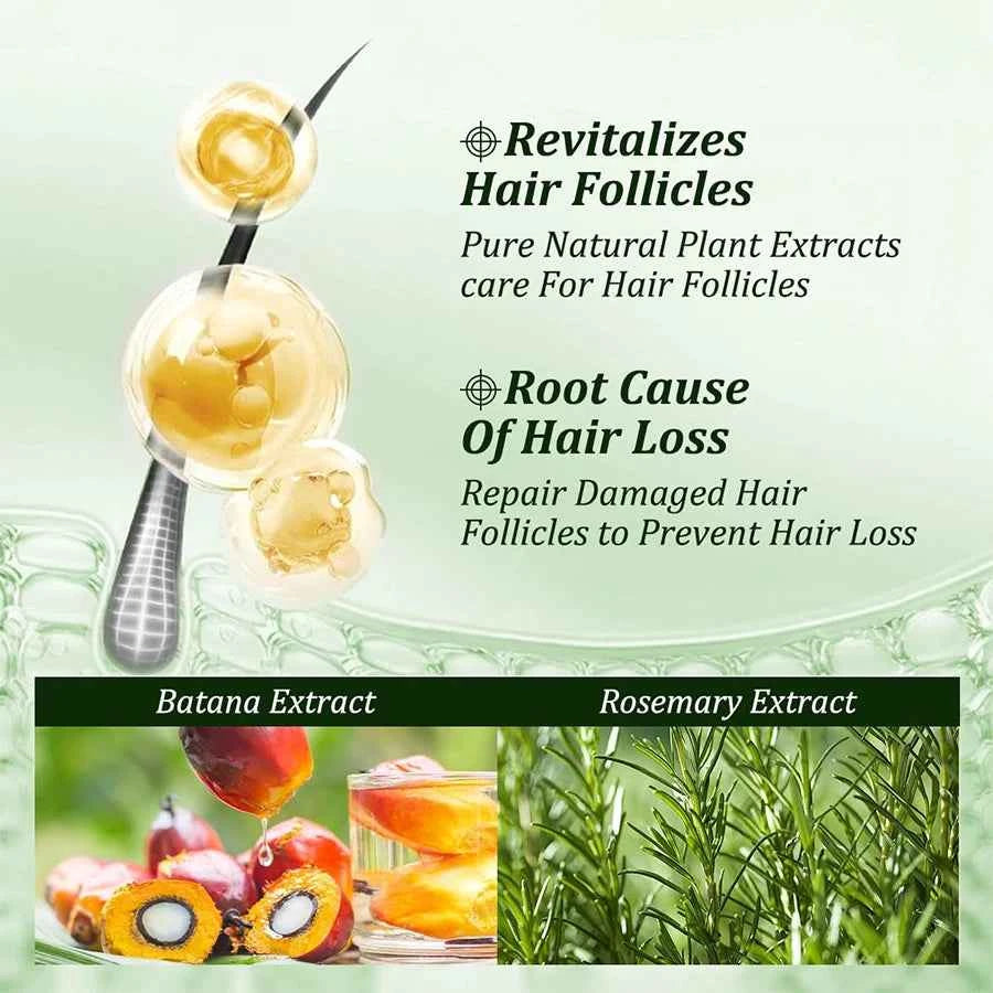 Organic Nourishing Batana Oil Shampoo & Conditioner Set for damaged hair, strengthens, prevents hair loss, and controls dandruff