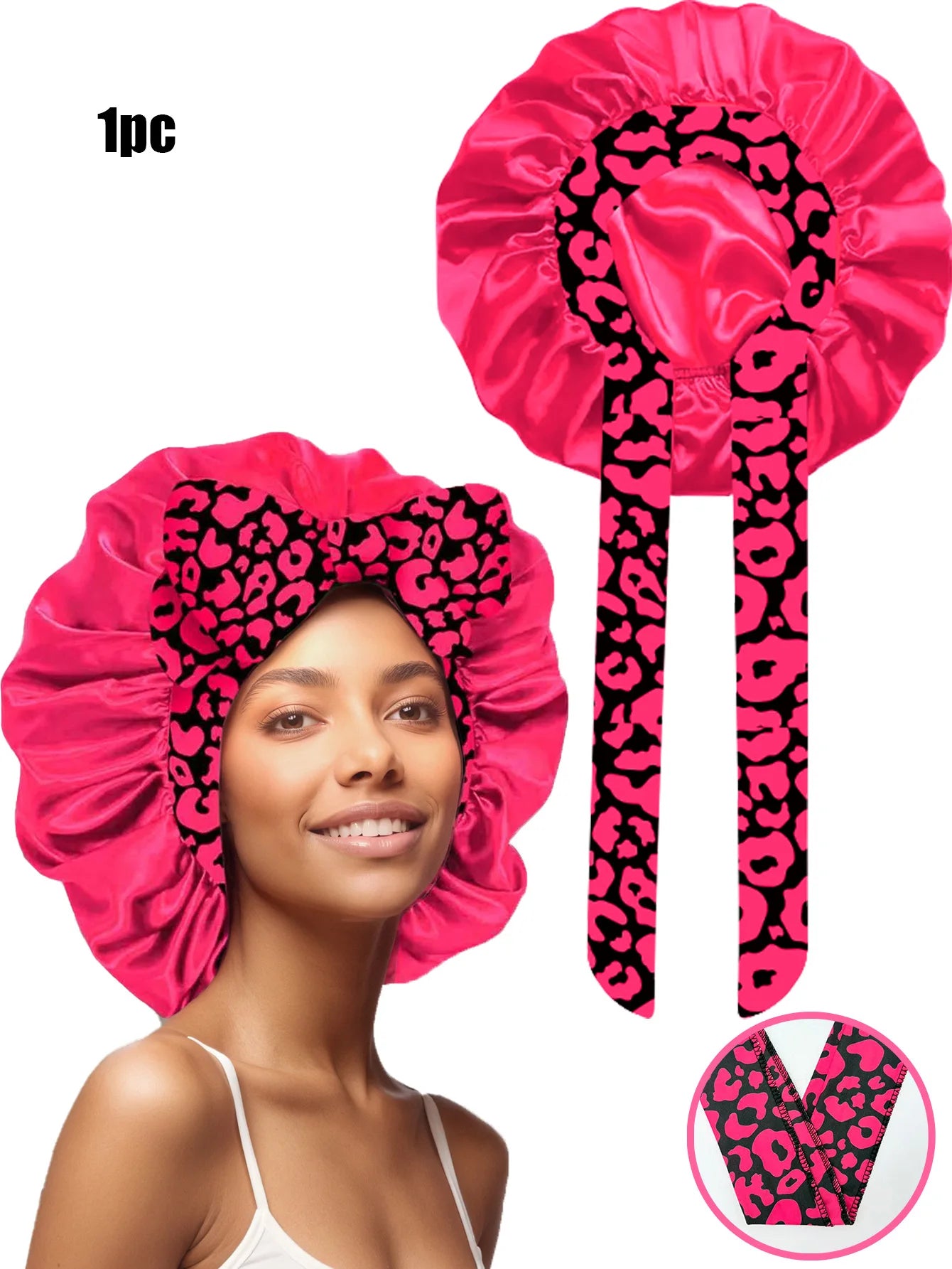 Popular New Summer New Large Streamer Shower Cap Hat Women's Daily Commuting Nightcap Adult Hat Sun Protection Cap
