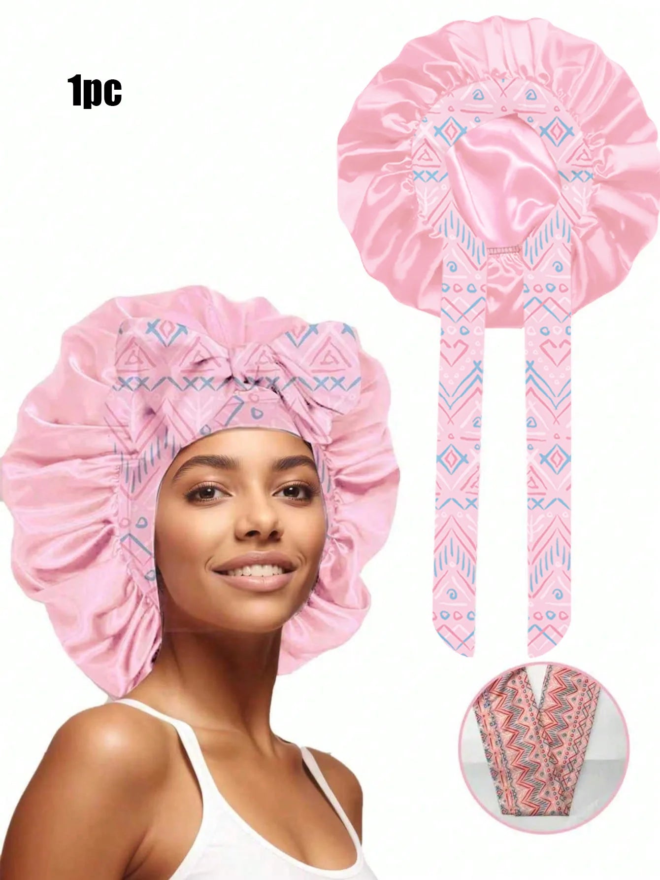 Popular New Summer New Large Streamer Shower Cap Hat Women's Daily Commuting Nightcap Adult Hat Sun Protection Cap