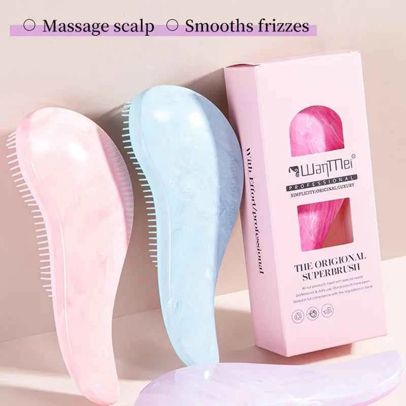 2/4Pcs Hair Care Set Scalp Massage Detangling Comb + Satin Sleep Cap + 2 Hair Scrunchies, Anti-Frizz Hair Accessories for Women