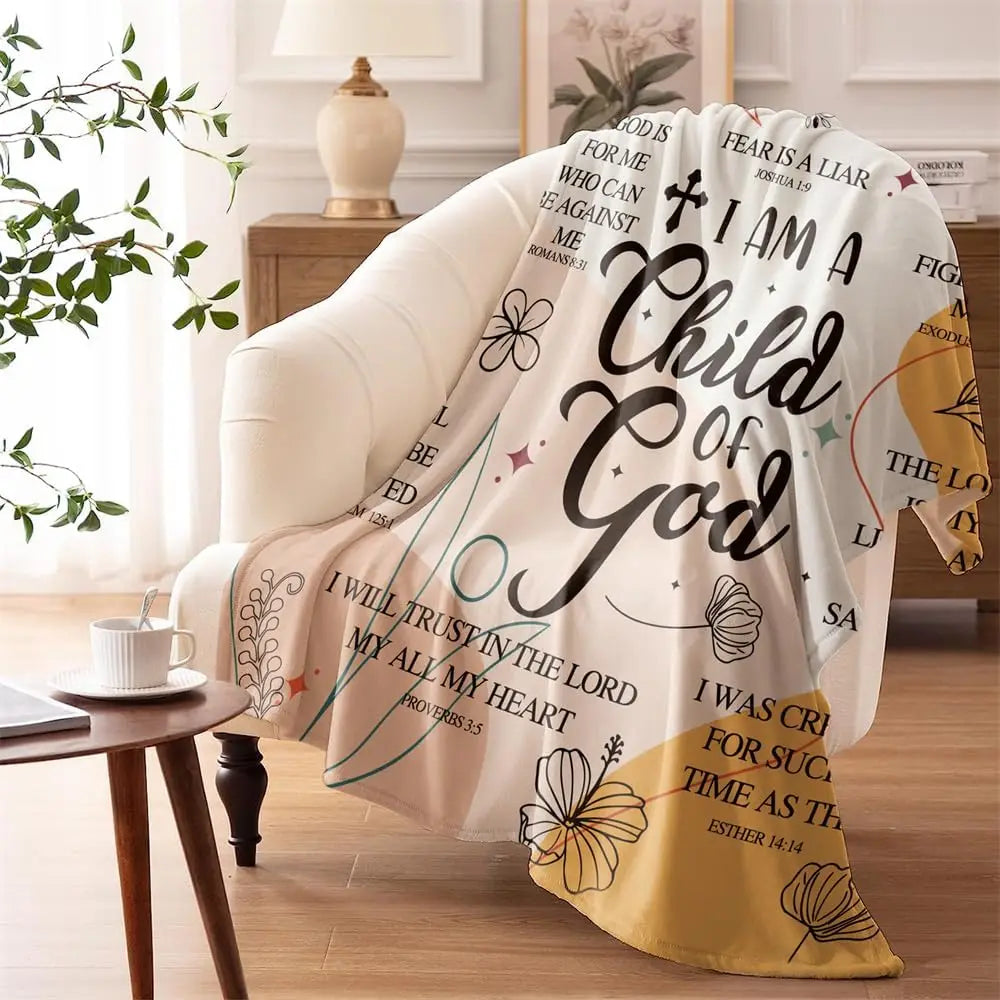 Child of God Christmas Blanket – Christian Faith Gift for Women & Godmother