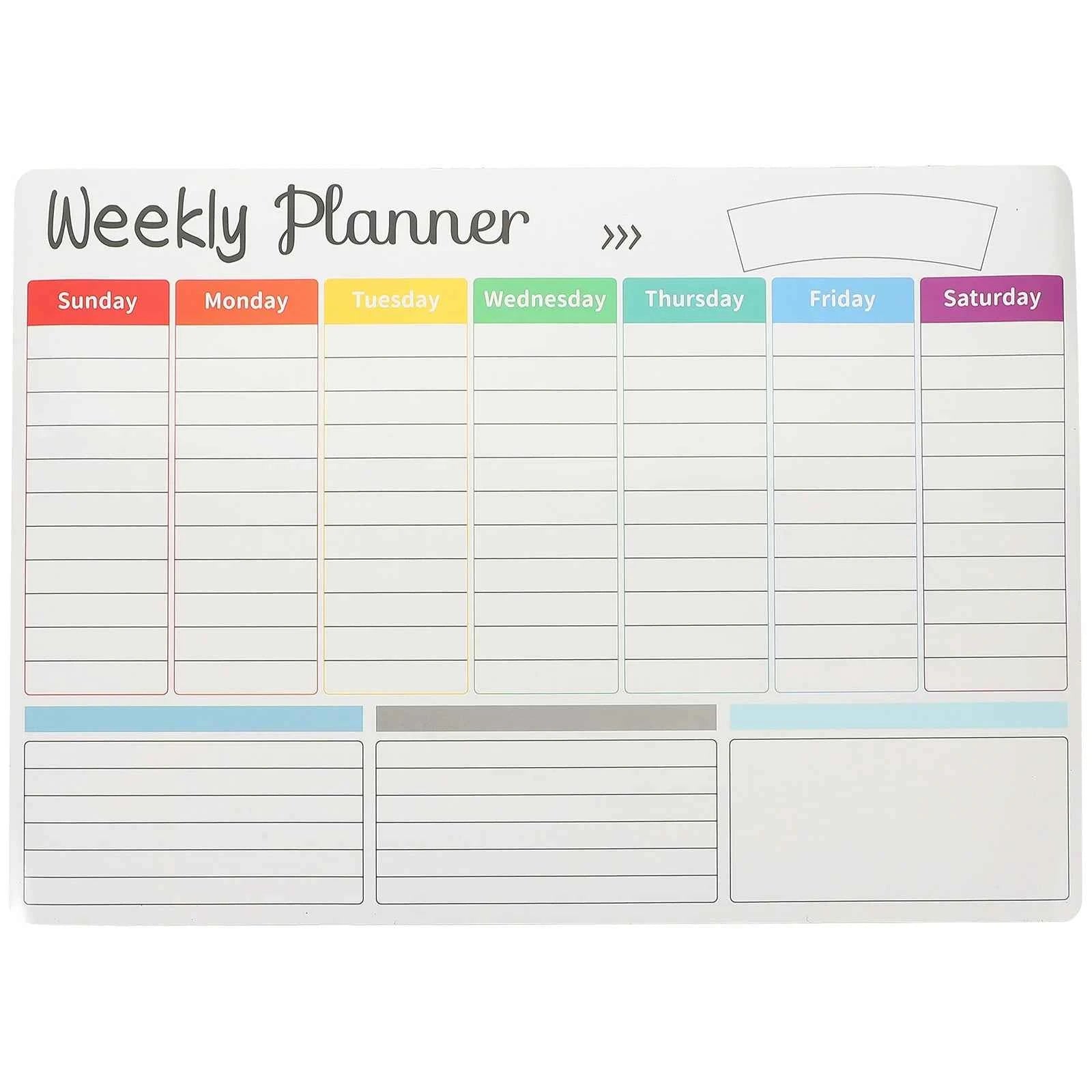 A3 Weekly Whiteboard Calendar Monthly Planner Desk Schedule Fridge Dry Erase Message Board Office Supplies Magnetic