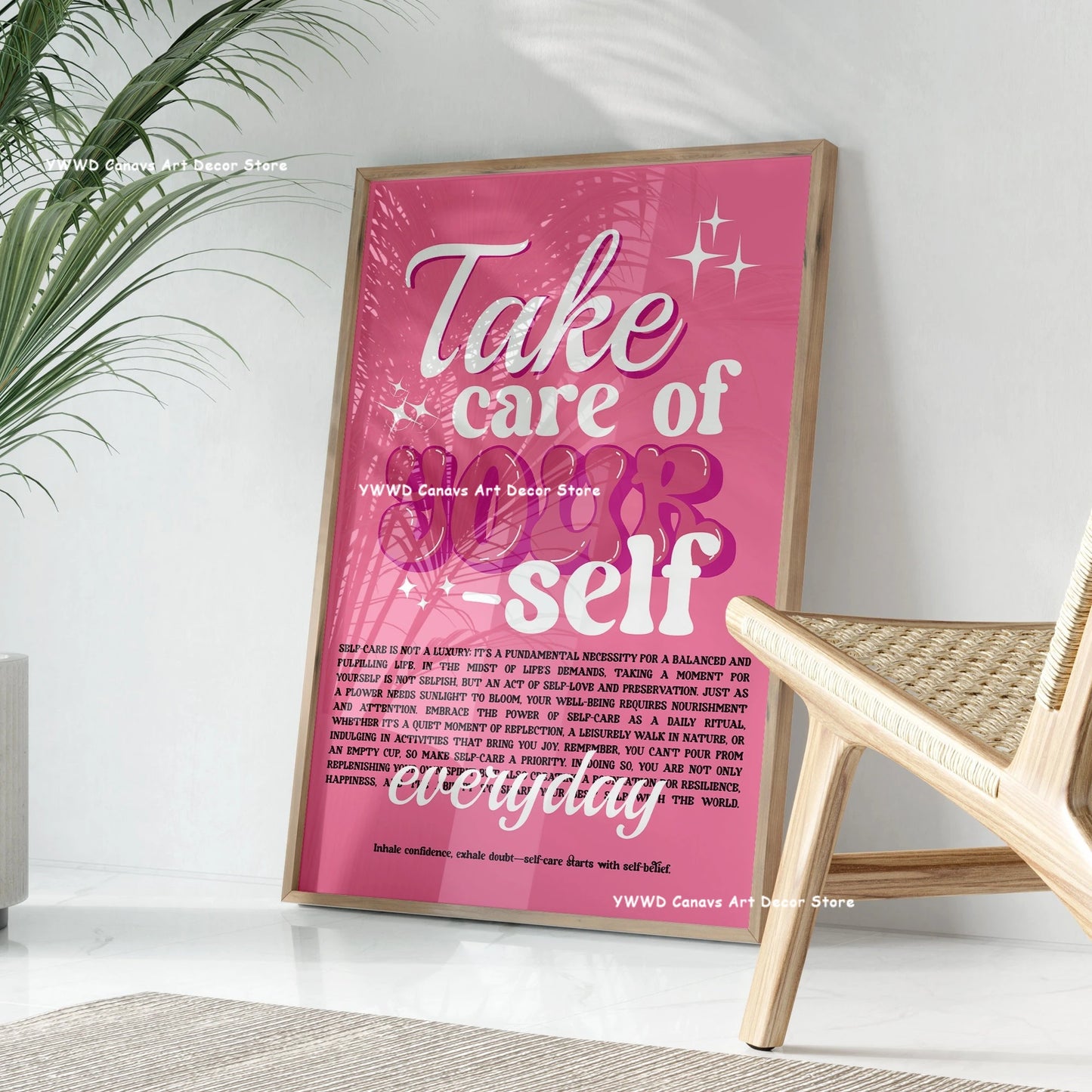 Yes, Girls, You Can Be Sure That Canvas Posters Take Care Groovy Typography Pink Aesthetics Wall Art Printing Modern Home Decor