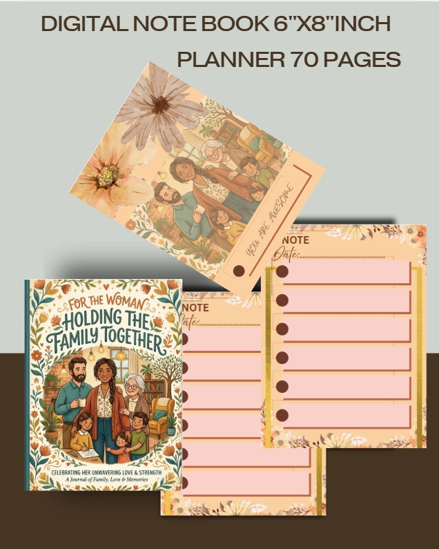 Digital Lined Notebook (6" x 8") Printable PDF