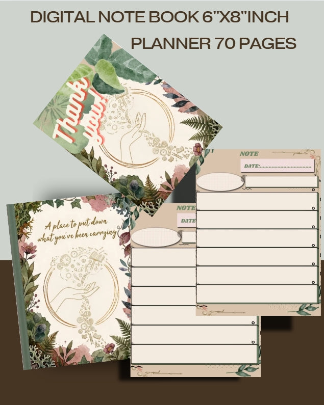 Digital Lined Notebook (6" x 8") Printable PDF