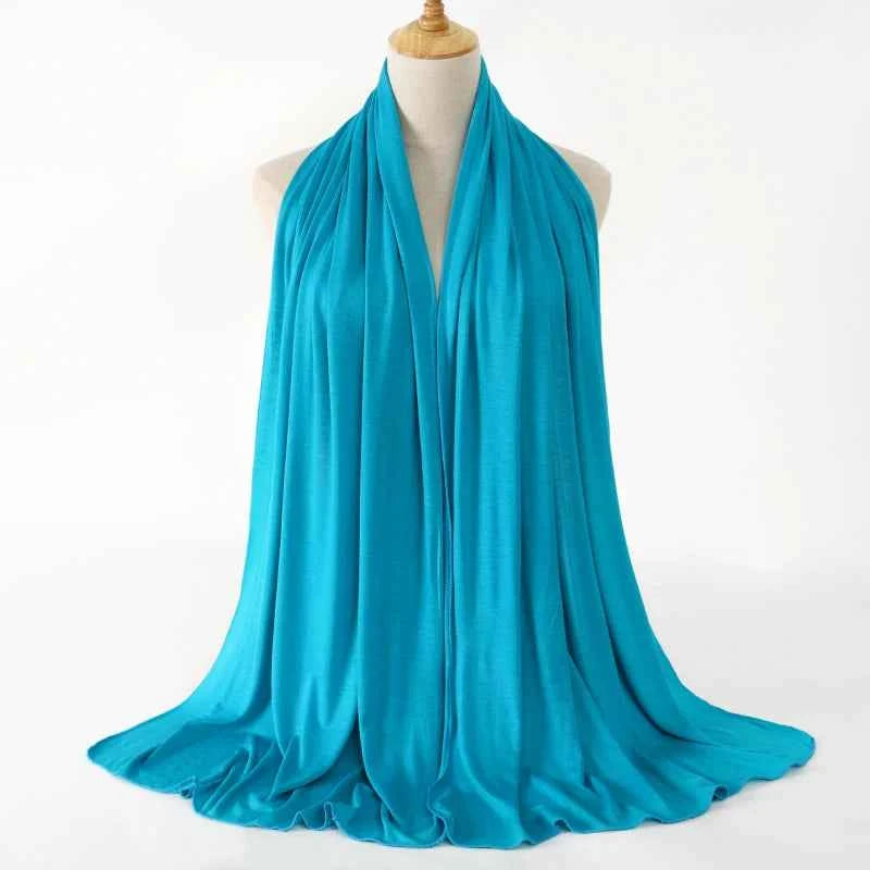 New Jersey Womens Muslim Ramadan Fashion Modal Cotton Jersey Hijab Womens High Quality Solid Color Soft Hijab Long African Scarf