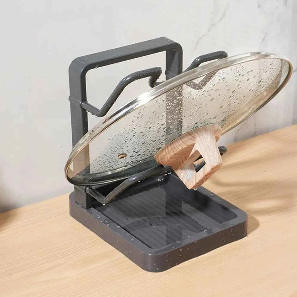 Double Layer Pot Lid Rack Non-slip Large Capacity Cutting Board Holder Draining Kitchen Storage Rack