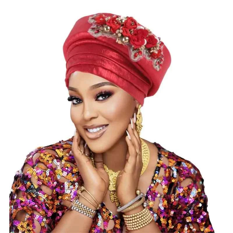 Exaggerated Big Braid Turban Cap for Women African Lady Head Wraps Nigeria Autogele Headtie Wedding Party Headgear Turbante