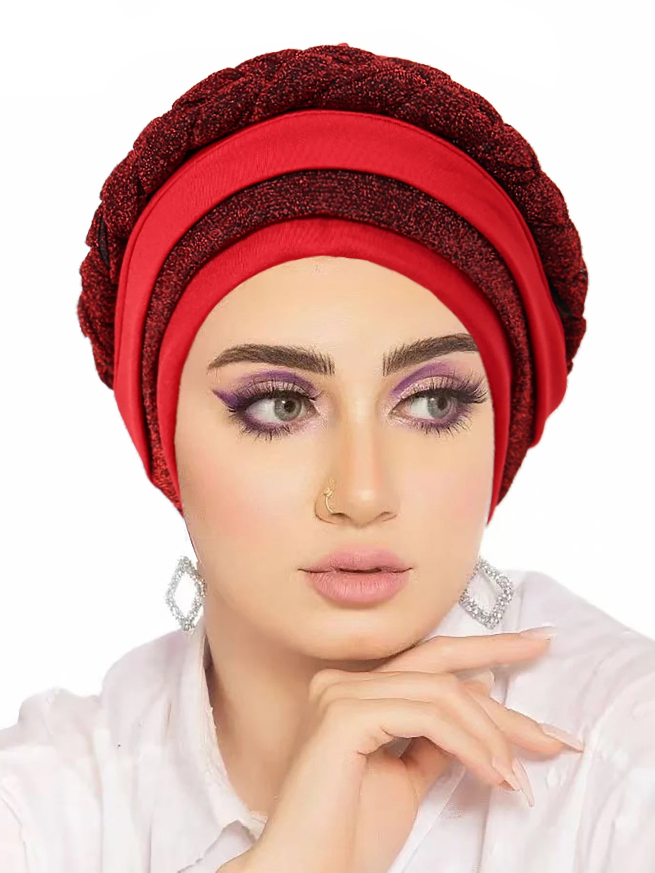 New Women Hair Loss Muslim Braid Head Turban Wrap Cover Cancer Chemo Cap Hat India Glitter Bonnet Beanies Skullies Fashion - NamafadStore