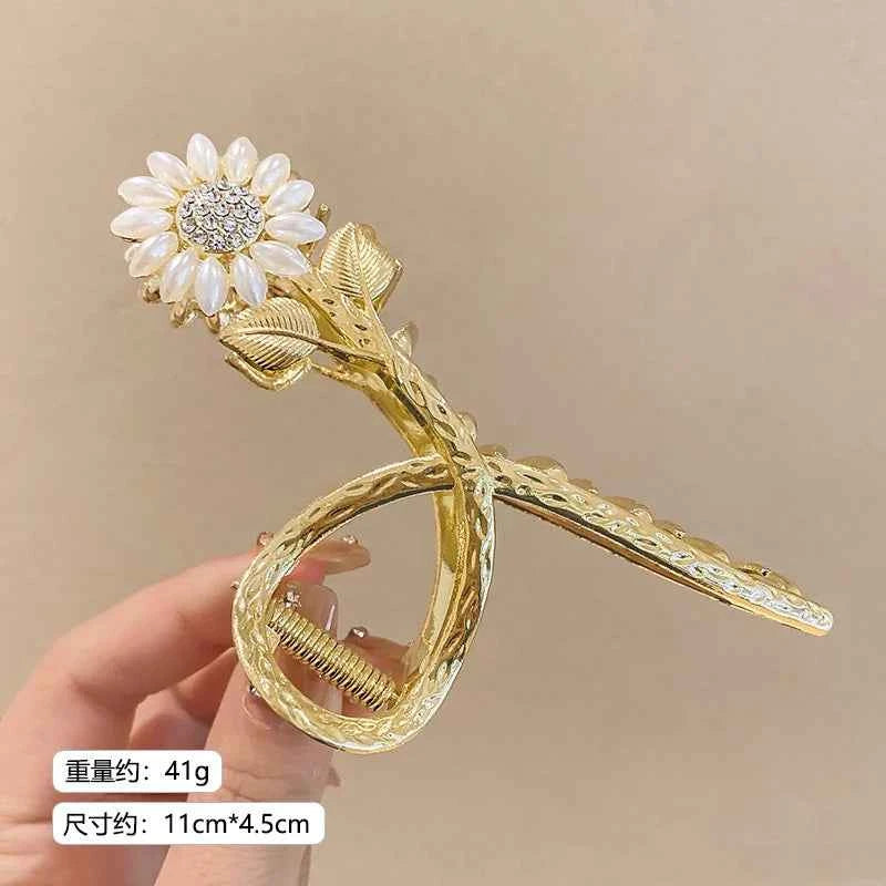 New Sweet Flower Durian Hair Claw Clip Ponytail Grab Hair Clips Shark Clip Woman Hairpins For Girl Hair Accessories Headdress