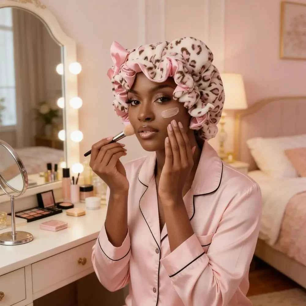Creative Soft Hair Drying Cap Absorbent Microfiber Dry Hair Towel Leopard Print Bowknot Hair Towels Face Wash