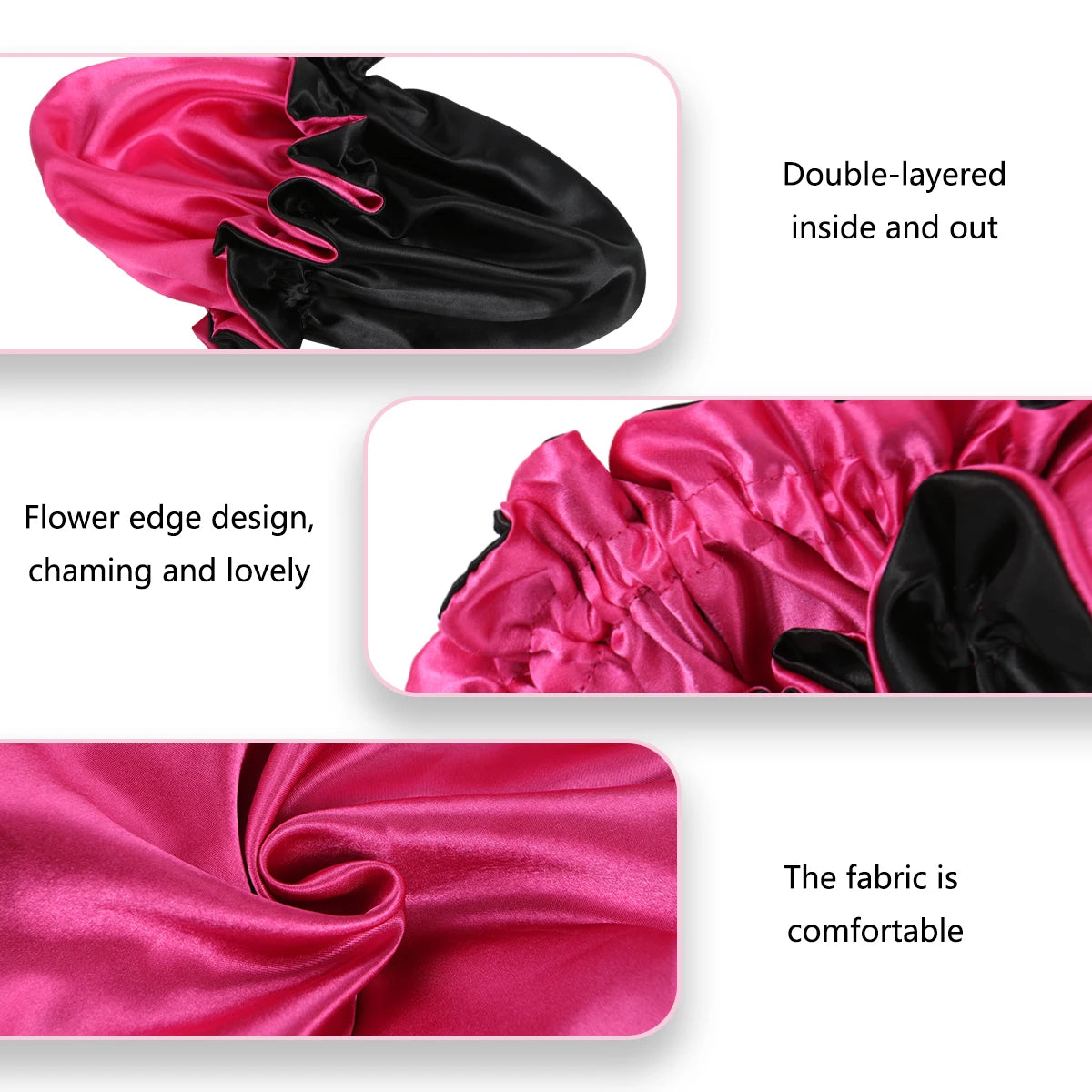 Double-Layered LaceCaps, Hair Bonnet, Can Be Worn on Both Sides, All Men and Women Can Wear It, 1Pc