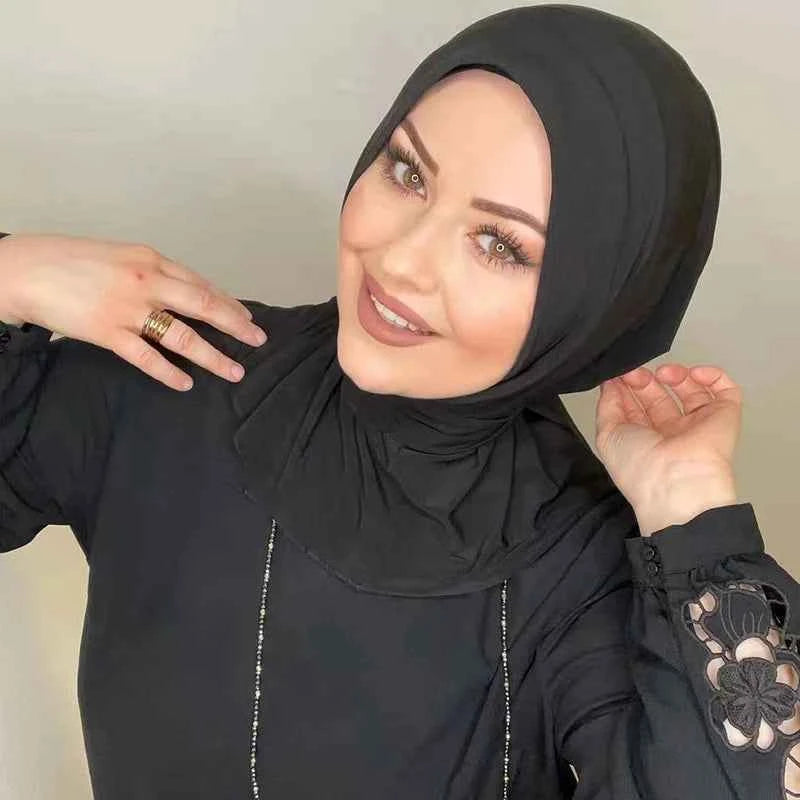 Muslim Modal Hijab Abaya Satin Hijabs For Woman Abayas Jersey Scarf Islamic Dress Women Turbans Turban Instant Head Wrap Shawl