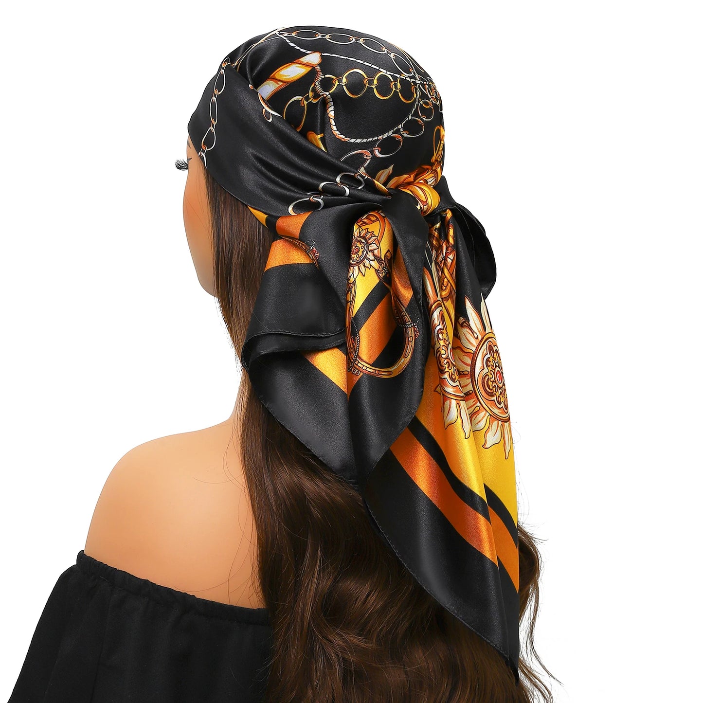 Luxury Brand Silk Scarf Fashion Foulard Satin Shawl Leopard 90*90cm Square Head Scarves Women Bandanna Pareo Headscarf - NamafadStore