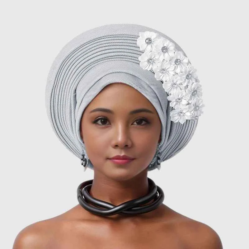 African Women Headscarf Hat Nigerian Gele Headtie Auto Gele Turban Headwarp Party Ladies' Muslim Hijab Headscarf Bonnet Hat